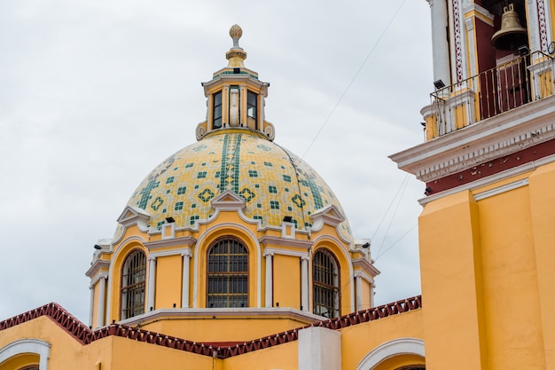 Detail of Church of Our Lady of Remedies in Cholula, Mexico.