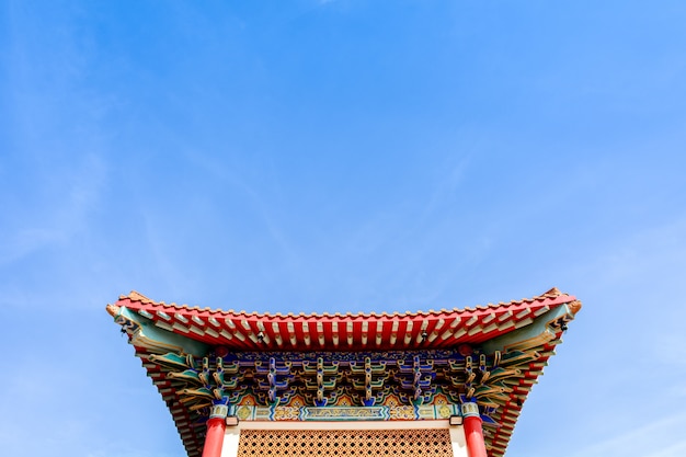 Detail of classic chinese pavilion roof