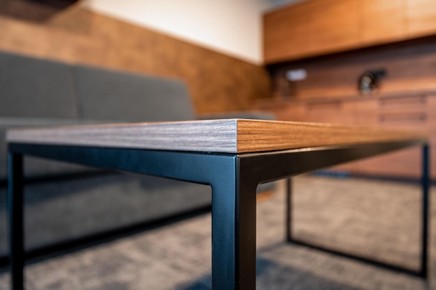 Detail of the conference table in the hotel room