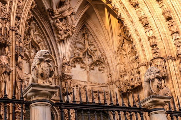 Detail of the door of Santa Iglesia Catedral Primada in the medieval city of Toledo