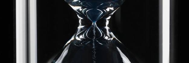 Detail of an hourglass close up modern office decoration gift for businessmen