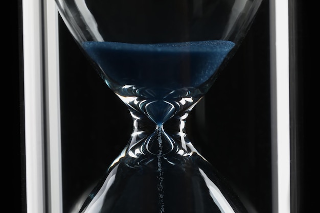 Detail of an hourglass close up modern office decoration gift for businessmen