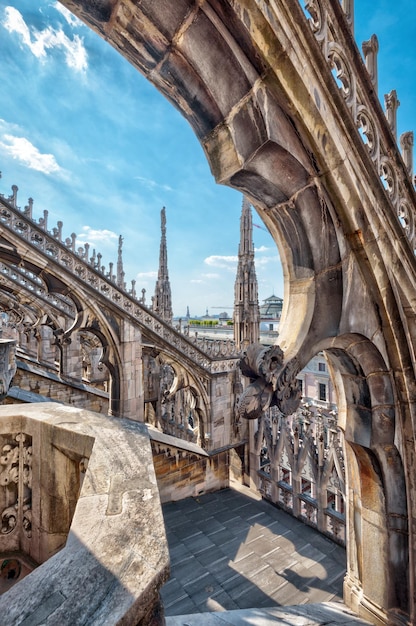 Detail of the Milan Cathedral roof Italy