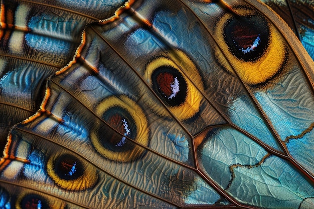 Detail of morpho butterfly wing