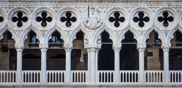 Detail of the most famous landmark of Venice - Palazzo Ducale