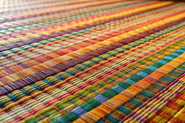 detail of multi color table mat texture for background