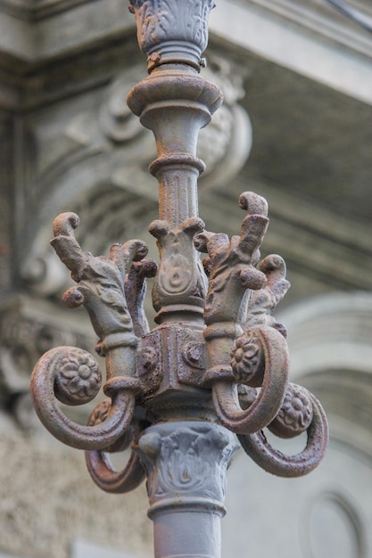 Detail of an old street lamp in Rio de Janeiro Brazil