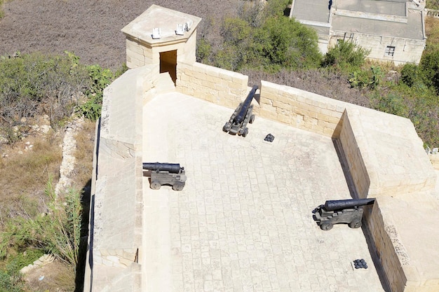 Detail of Saint Michael bastion located in Rabat Citadel Victoria Gozo Malta