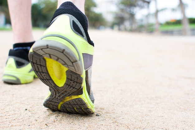 detail shot of the legs of a sportsman while running