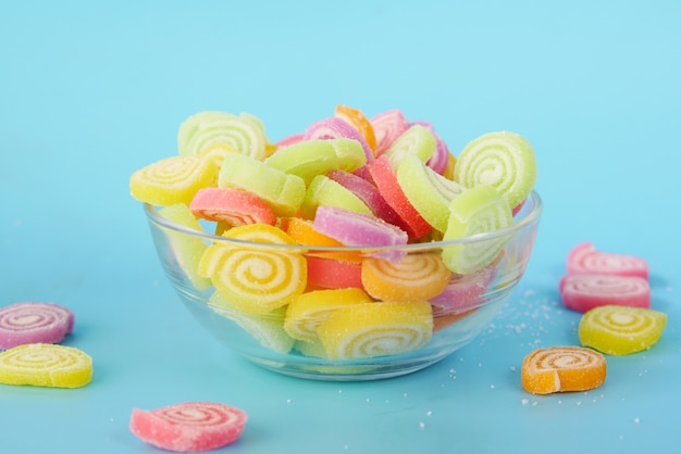 Detail shot of sweet jelly on table