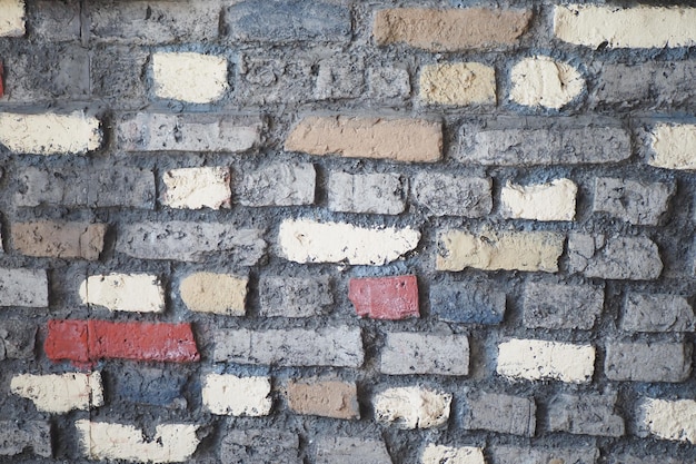 detail show of old gray brick wall