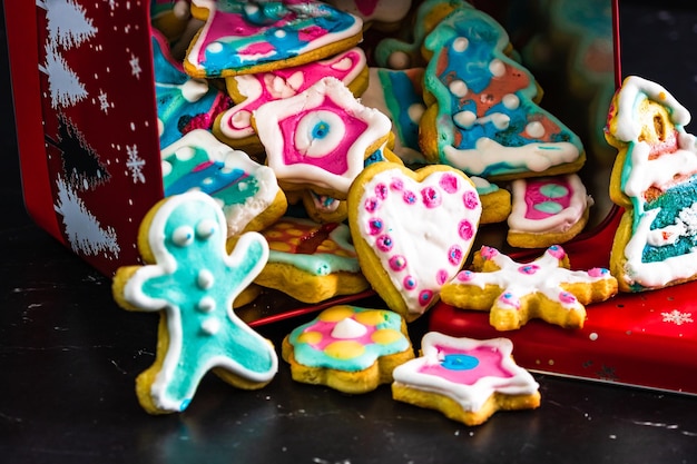 Detail of tasty homemade Christmas cookies