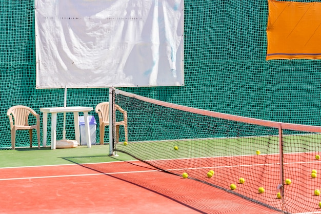 Detail of a tennis court