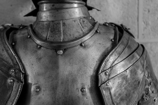 Detail of the upper part of an armor of medieval knight