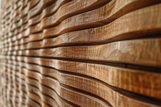 Detail of Wooden Wall with Linear Relief and Texture