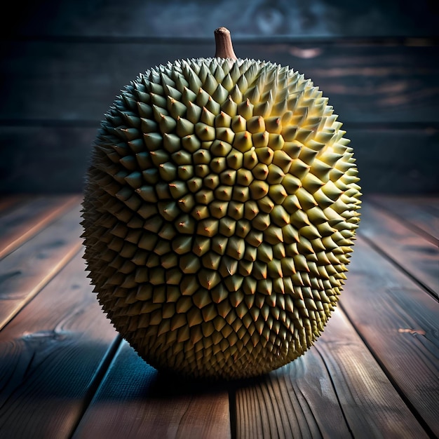 A detailed 3D illustration of a jackfruit showcasing its unique spiky texture and vibrant green color