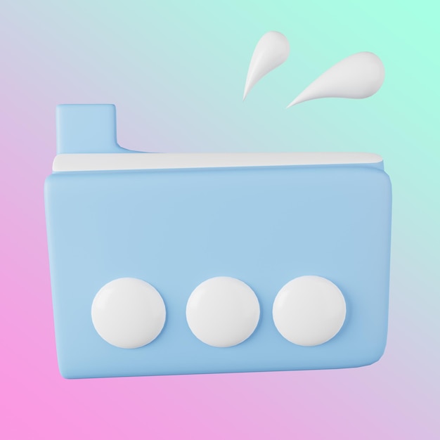 Detailed 3D rendering of a folder icon