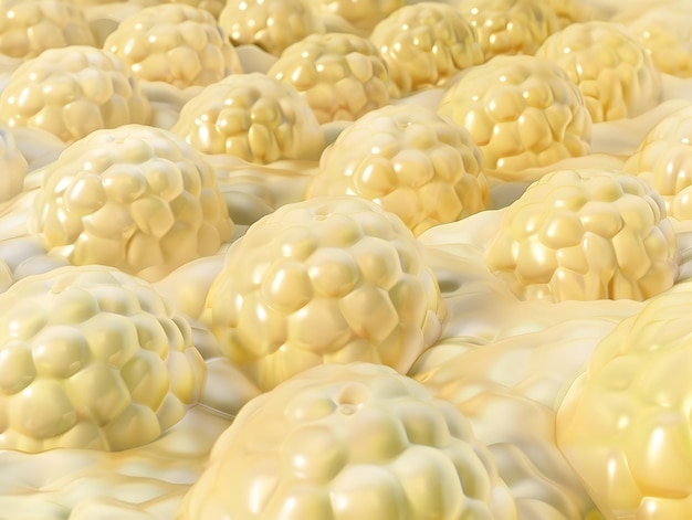 Detailed 3D showcasing the microscopic anatomy of adipose tissuefeaturing spherical clusters