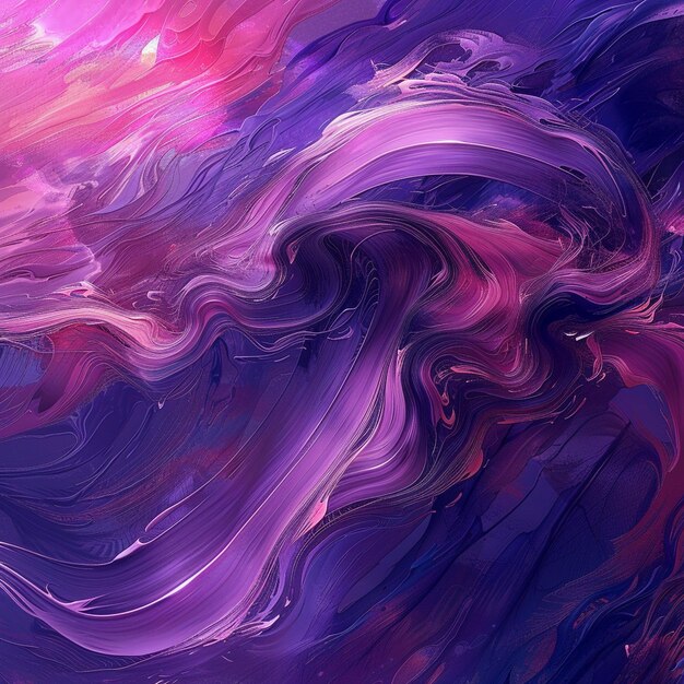 Detailed Abstract Digital Illustration in Purple and Pink Palette