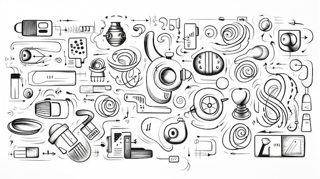 Photo detailed abstract illustration of technological and mechanical components