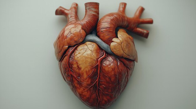 Detailed anatomical model of a human heart showcasing its unique structure and intricate design for educational purposes