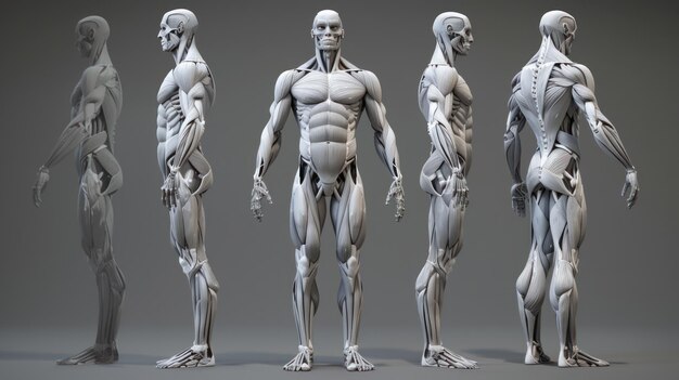 Photo detailed anatomical representation of the human body