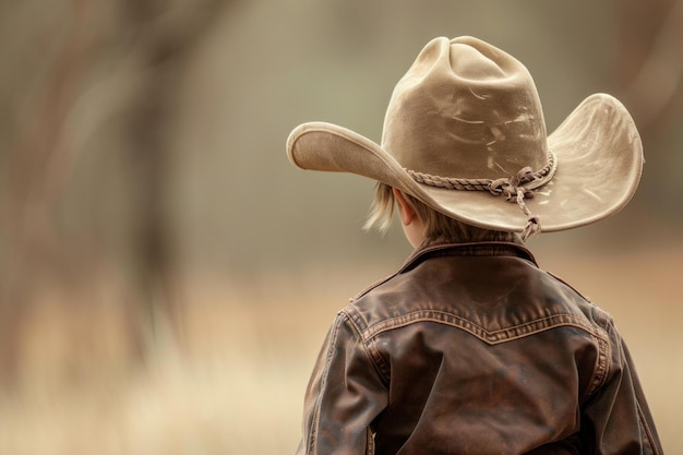 Detailed Back view cowboy boy costume Generate Ai