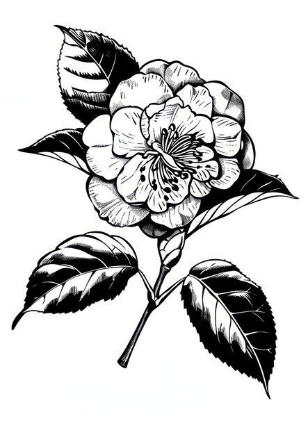 Detailed black and white flower