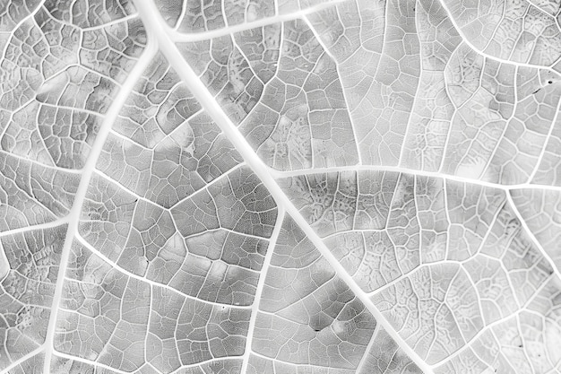 Photo detailed black and white leaf showing intricate vein patterns veins like intricate cobwebs on a leafs surface