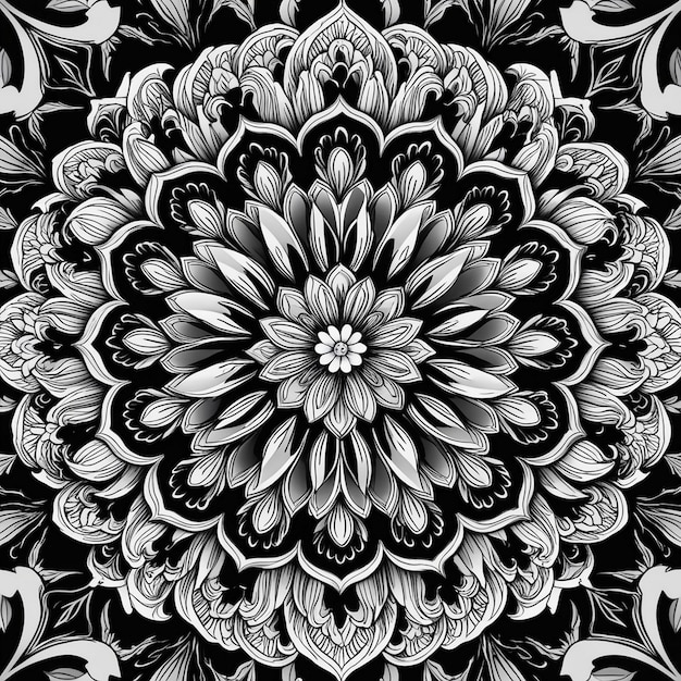 Photo detailed blossom the beauty of mandala patterns