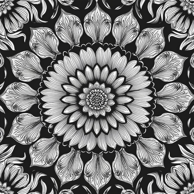 Photo detailed blossom the beauty of mandala patterns