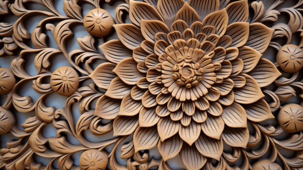 Detailed carving of a beautiful flower