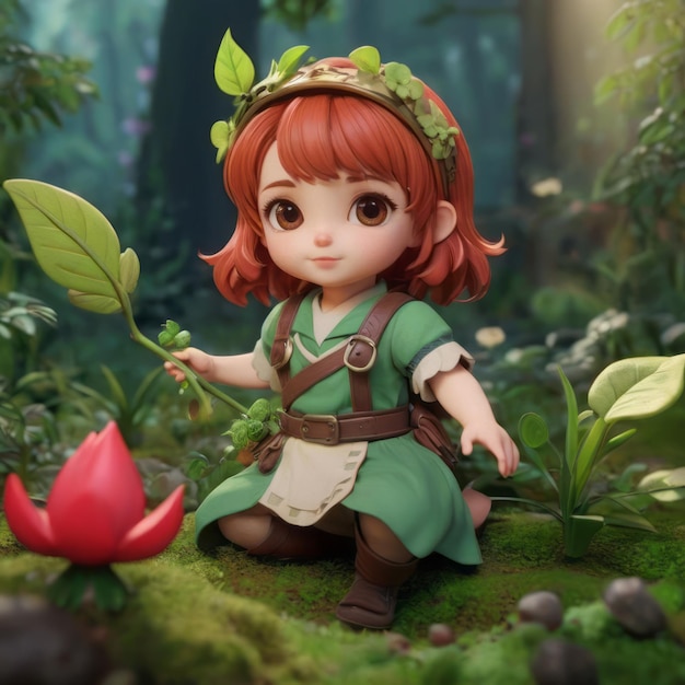 Detailed CG wallpaper Plant girl red eyes Alraune influence marvelous illustration best quality