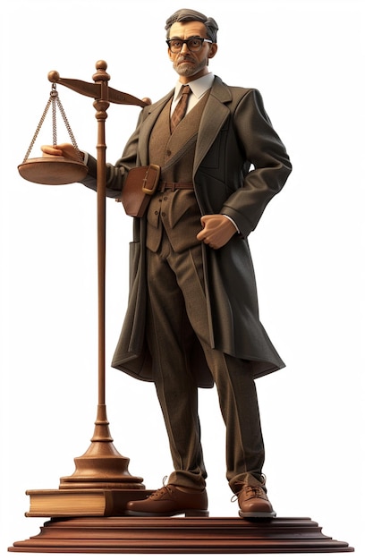 detailed character design of a lawyer in 3d pixar style