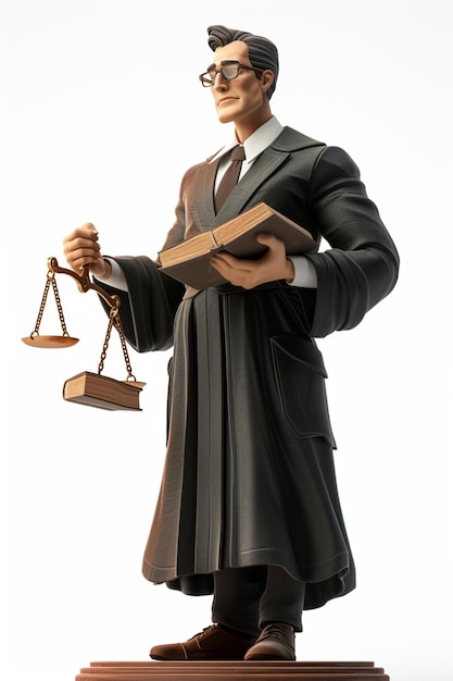 detailed character design of a lawyer in 3d pixar style