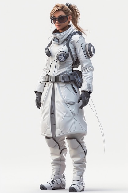 detailed character design of scientist in 3d pixar style