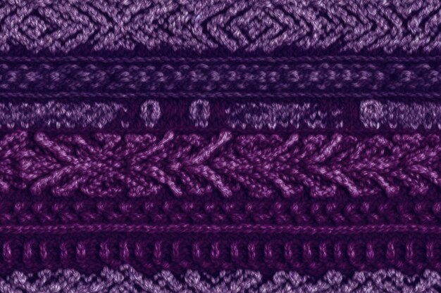 Detailed close up of a vibrant purple knitted item created with Generative AI technology