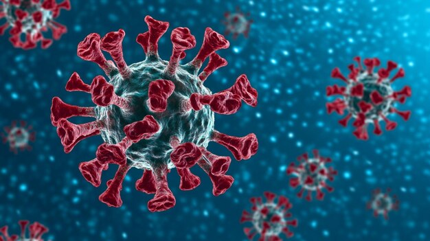 Photo a detailed close up of a virus cell captured in a striking illustration style