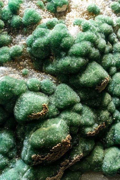 A detailed closeup of a beautiful cluster of glassy quartz crystal mineral stones