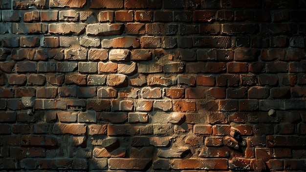 Detailed CloseUp of Brick Wall with Illumination