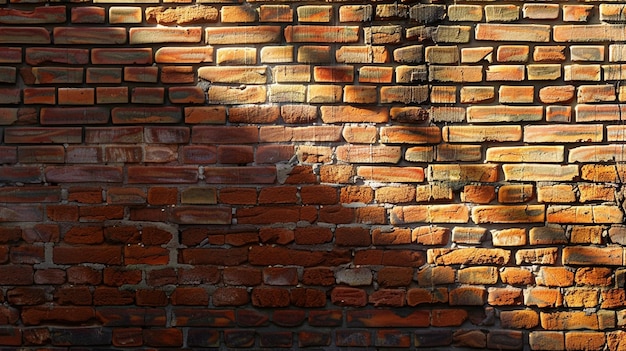 Detailed CloseUp of Brick Wall with Light Shining on It