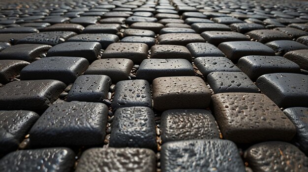 Detailed CloseUp of a Cobblestone Street