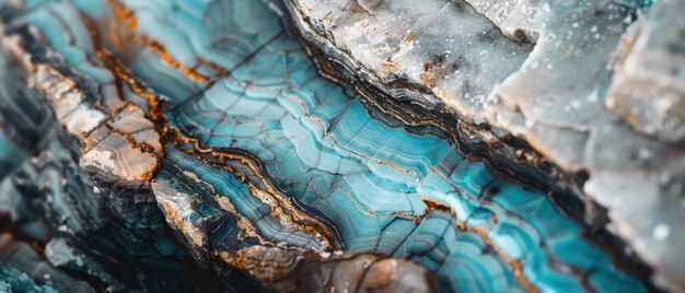 Detailed CloseUp of Intricate Mineral Veins in Rock Formation