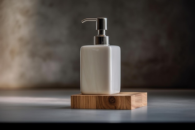 A detailed closeup of a minimalist soap dispenser Generative AI