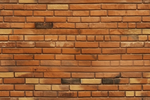 Detailed closeup of a textured brick wall made of individual bricks created with Generative AI technology