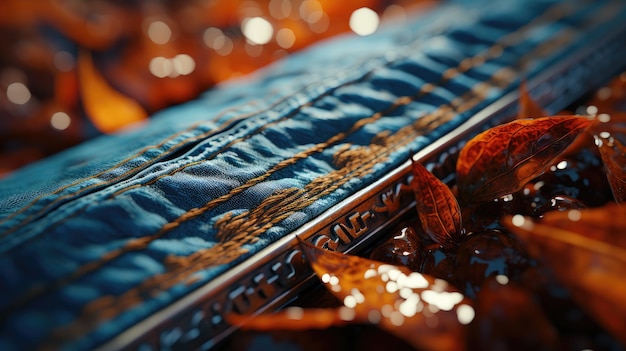 Photo a detailed closeup view of a pair of blue jeans