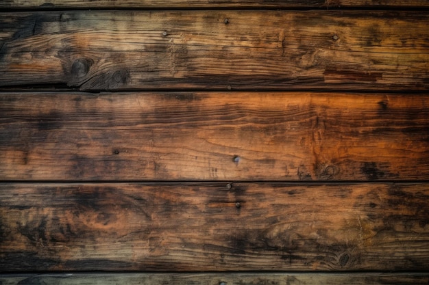 Detailed closeup view of a rustic wooden plank wall Generative AI