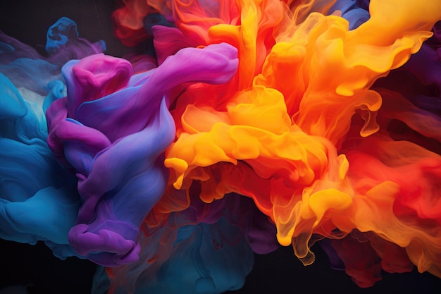 A detailed closeup view of a vibrant and colorful liquid substance This image can be used to depict a variety of concepts related to science chemistry art creativity and abstract ideas