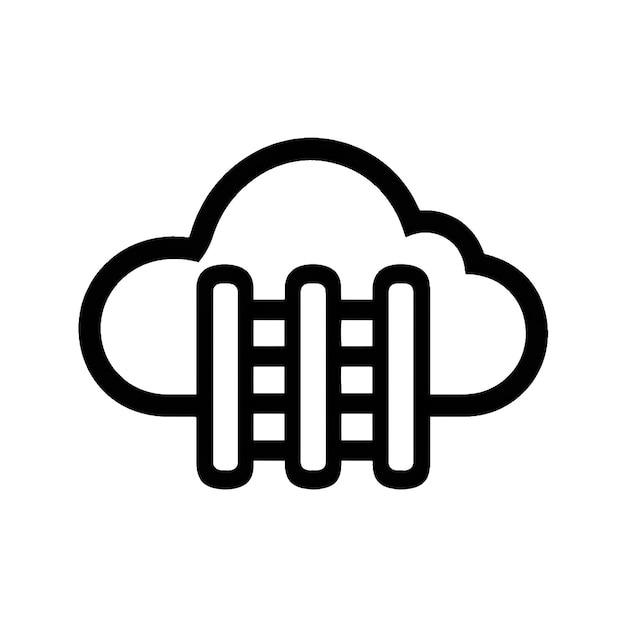 Detailed Cloud Server Icon placed on a White Background