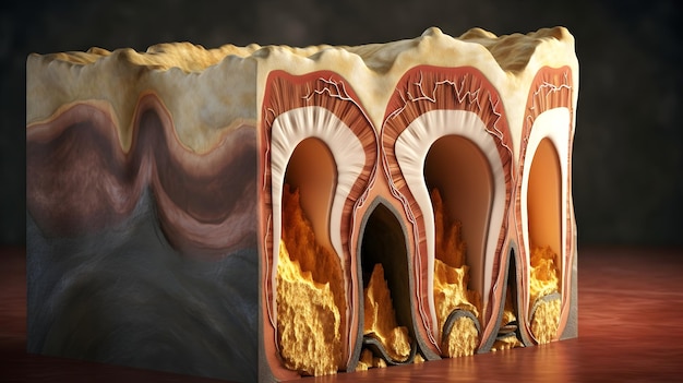 Detailed Cross Section of Human Brain Revealed on Medical Background